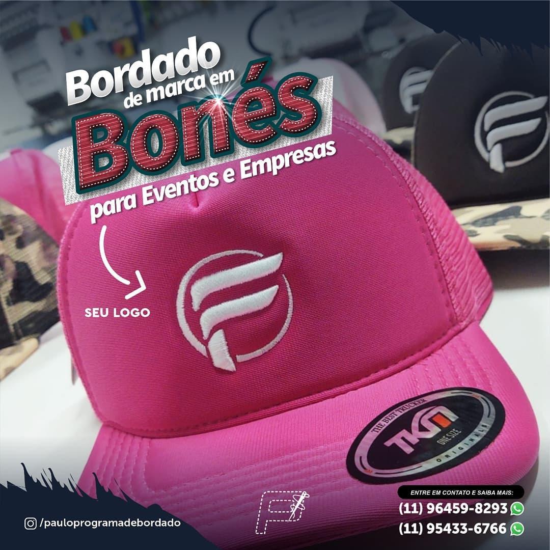 Bordado de marca em Bonés para eventos e Empresas