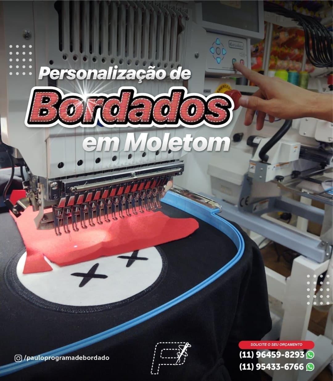 PERSONALIZAÇÃO DE BORDADOS EM MOLETOM